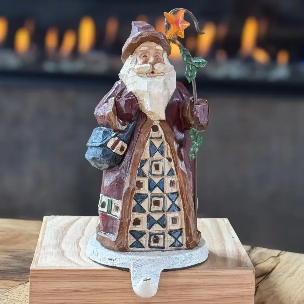 Jim Shore Heartwood Creek Old World Santa Stocking Holder 7